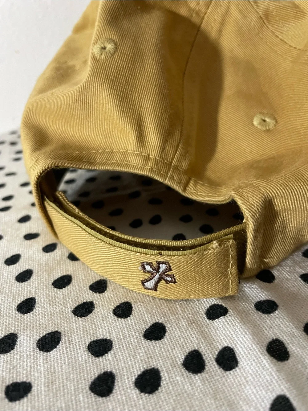 KBETHOS Mustard Yellow Embellished Cross Cap with Orange Accent